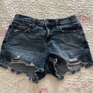 Aerie Blue Distressed Jean Shorts